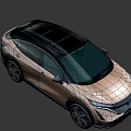 Nissan Ariya Electric SUV Showcasing Sleek Exterior Design Unique Wheels And Solid Brown Background