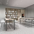 Modern Book Bar Bookstore Water Bar Tea Room Rest Area Bar Bookshelf Leisure Area 3d model