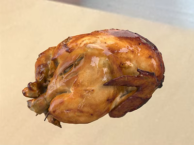 Golden Brown Roast Chicken With Crispy Skin And Juicy Tender Meat 3d model