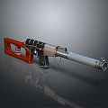 Modern Weapon Design Featuring Wooden Stock Metal Barrel And Scope