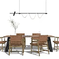 Modern Dining Table Chair Combination Dining Table Chair 3d model