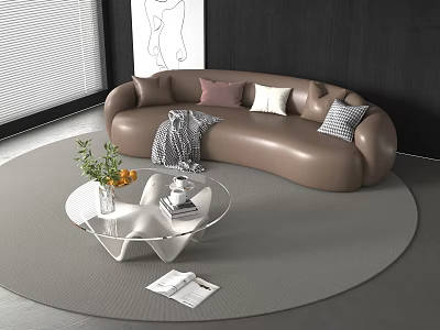 Modern Special-shaped Sofa Combination Leisure Sofa Coffee Table Combination Internet Celebrity 3d model