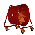 Red Portable Industrial Fans With Wheels And Metal Frames For Industrial Equipment