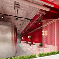Net Red Western Restaurant 3d model