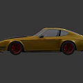 Yellow And Black Racing Car With Red Wheels And Numbers 55 14