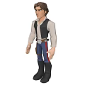 Two Cartoon Character Dolls In White Shirt Black Vest Blue Pants Black Boots Different Poses