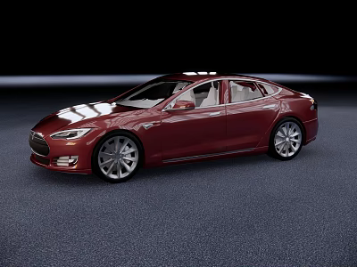 Red Modern Luxury Car With Sleek Exterior Design And Shiny Alloy Wheels 3d model
