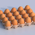 Organic Fresh Brown Eggs Arranged In Paper Carton On White Background