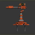 Red Industrial Robotic Arm Equipment With Rotating Base And Mechanical Joints