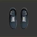 Blue Low Top Casual Sneakers With White Laces White Soles And Black Accents
