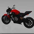 Sleek Red and Black Motorcycle With Modern Design Black Seat Wheels and Engine Details
