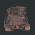 Rusty Military Tank With Turret Cannon Tracks And Metal Armor Details