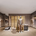 VRTCaze Clothing Store Modern Interior With Mannequins Shelves And Clothing Displays