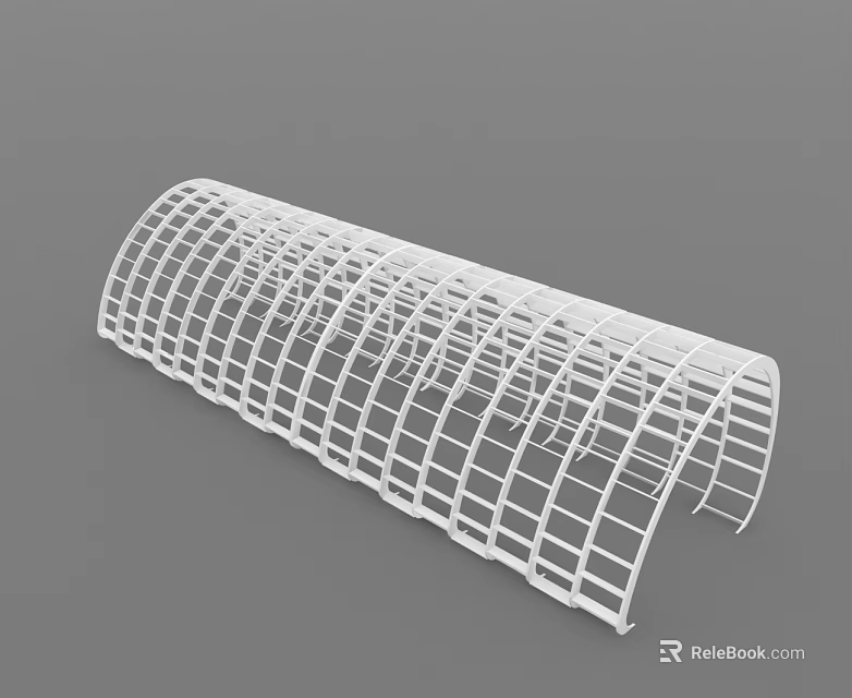 Modern Swing Door Design Featuring White Grid Structure And Curved Frame 3d model 