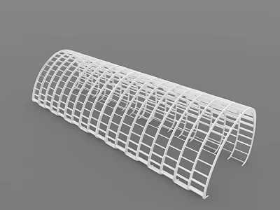 Modern Swing Door Design Featuring White Grid Structure And Curved Frame 3d model