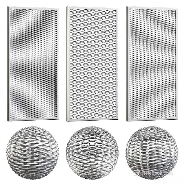 Modern Metal Mesh Room Dividers Decorative Partition Screens for Home Interior Design 3d model 