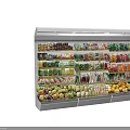Display Refrigerator with Fresh Fruits Vegetables Packaged Foods on Multiple Shelves