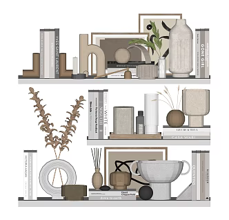 Modern Ornaments Combination Decorations Ornaments Ceramic Books Vase Photo Frame 3d model