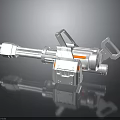 White Car Mechanical Component With Orange Accents And Detailed Engineering Structure