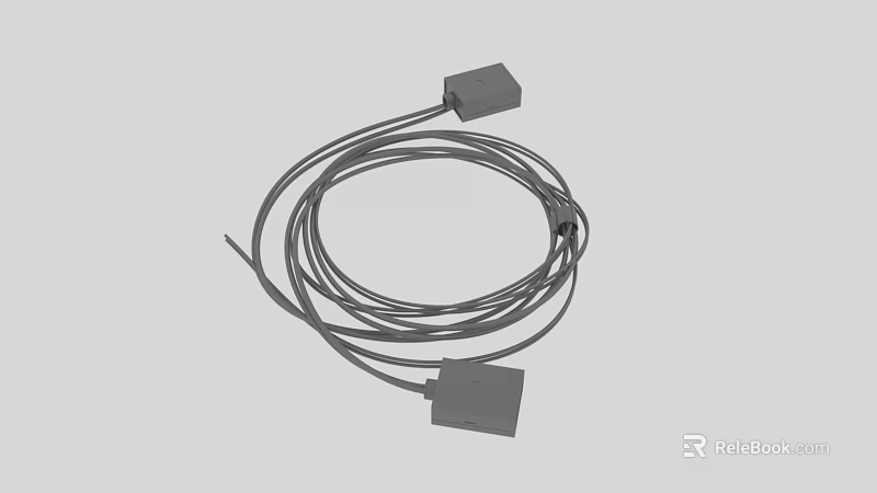 Cable Assembly With Two Square Connectors And Wound Wires For Electronic Use 3d model 
