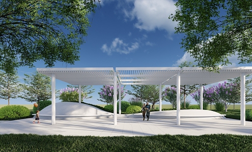 Modern Corridor Park Landscape 3d model