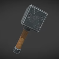 Sturdy Metal Head Hammer With Wooden Handle Ideal For Construction Tasks 3d model