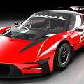 Red Maserati Race Car With Streamlined Design Black Accents And Number 24