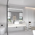 Toilet Bathroom Cabinet Bathtub Shower Scene Tap Shower 3d model