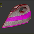 Modern Electric Iron With Pink And Black Pattern And Reflective Surface