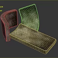 Modern Woven Lounge Chair With Two Backrests And Seat Cushion