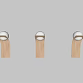 Modern Wall Lamps With Curved Wooden Brackets and Round Marble Shades Mounted on Wall