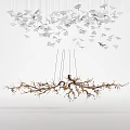White and Purple Fish Shaped Chandelier with Hanging Decorative Elements in Unique Design