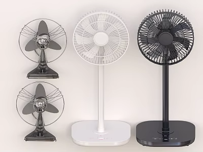 Air Conditioner Fans With Modern Design And Black White Color Options For Home Use 3d model