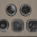 Modern Silver Washing Machines With Different Shapes And Control Panels Design 3d model