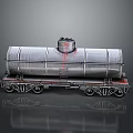 Silver Metal Industrial Tanker Train Car With Wheels Ladder And Structure