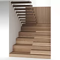 Modern Wooden Staircase Design With Illuminated Steps And Wall Panel Details