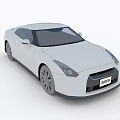 White Sports Car With Sleek Aerodynamic Design And Modern 3D Model Styling