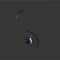 Game Animated Panda Character With Dynamic Pose On Purple Spiral Structure