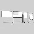 Educational Drawing Tools With Whiteboards Easels And Math Equation Displays 3d model