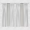 Modern Gray and White Striped Curtains with Elegant Drape for Interior Decor