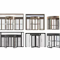 Various Styles Of Commercial Revolving Doors With Metal Frames And Glass Panels