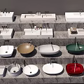 Assorted Colorful Washbasins With Round Square Shapes And Modern Designs For Bathroom