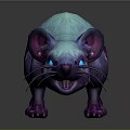 Glowing Pink Blue Rat Like Game Movie Character With Blue Eyes Purple Pink Body