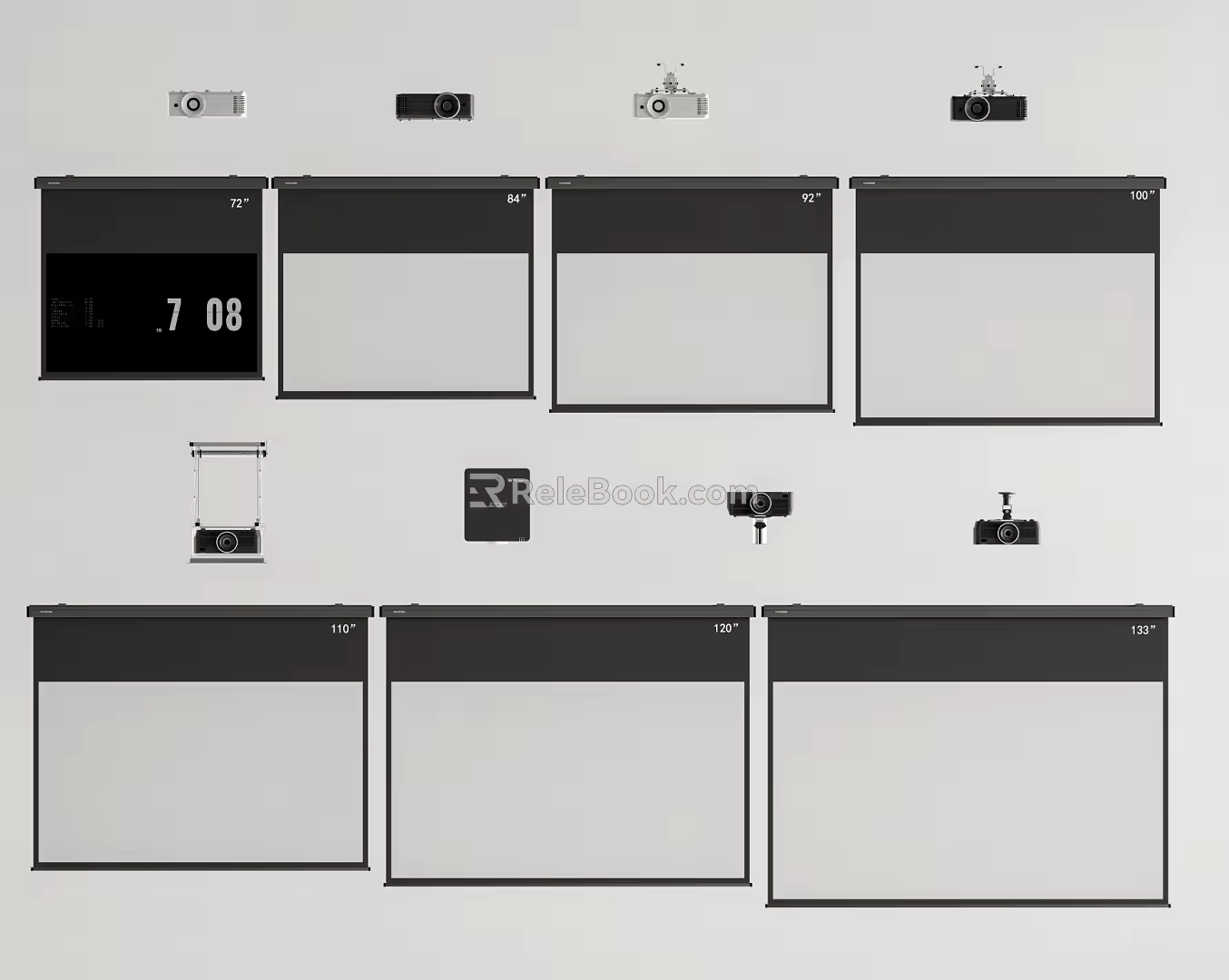 modern projection screen projector projection screen 3d model