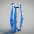 Modern Futuristic Office Building With Spiral Blue And White Exterior Design And Innovative Architectural Structure