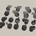 Various Types Of Metal Caster Wheels With Brakes And Different Sizes