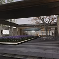 New Chinese Style Entrance Landscape Gallery Frame Linear Sick 3d model