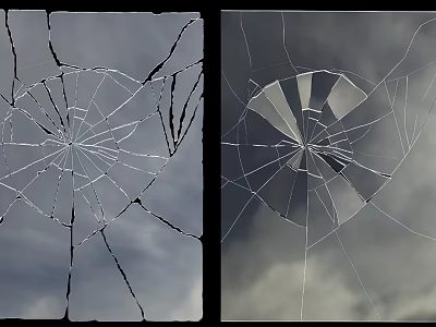 broken glass broken glass broken glass broken glass 3d model