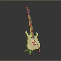 Wooden Electric Guitar Displayed On Stand With Natural Wood Neck And Body