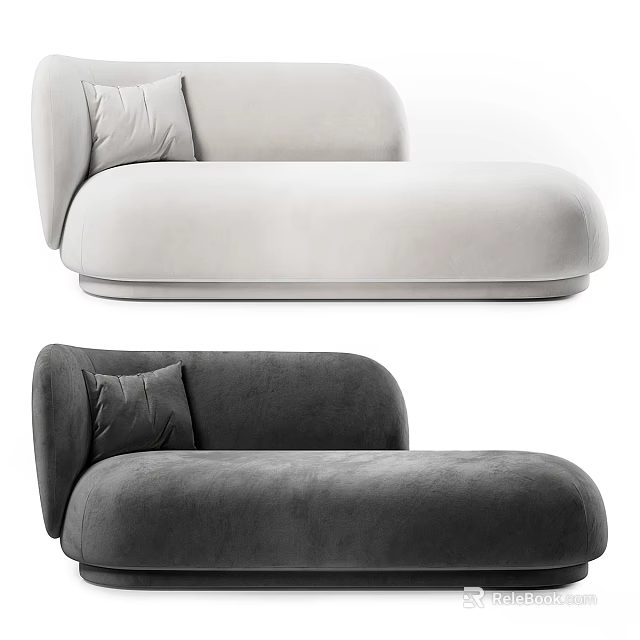 Modern Upholstered Sofa Design With Light Grey And Dark Grey Cushions 3d model